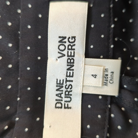 Diane von Furstenberg Polka Dot Halter Straight Leg Silk Jumpsuit Black White 4 - Picture 10 of 11